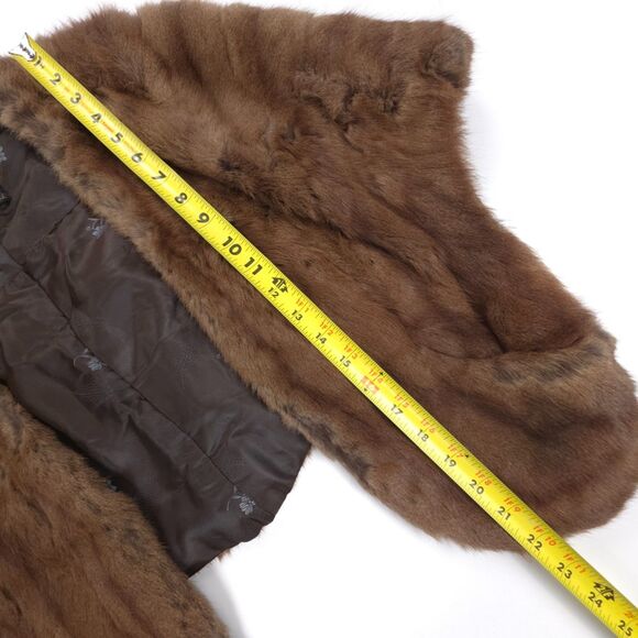 VINTAGE Genuine Fur Shrug Cardigan Bolero Wrap 90s Y2k Ballet Soft Girl Coquette - Picture 3 of 6